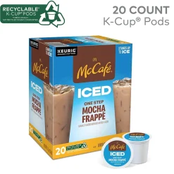Keurig K-Cups<McCafe Mocha Frappe Iced Coffee Keurig® K-Cup® Pods, Medium Roast, 20/Box (5000372394)