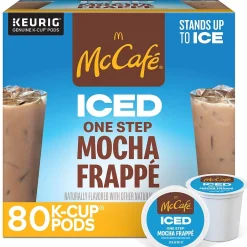 Keurig K-Cups<McCafe Mocha Frappe Iced Coffee Keurig® K-Cup® Pods, Medium Roast, 80/Carton (5000372394CT)