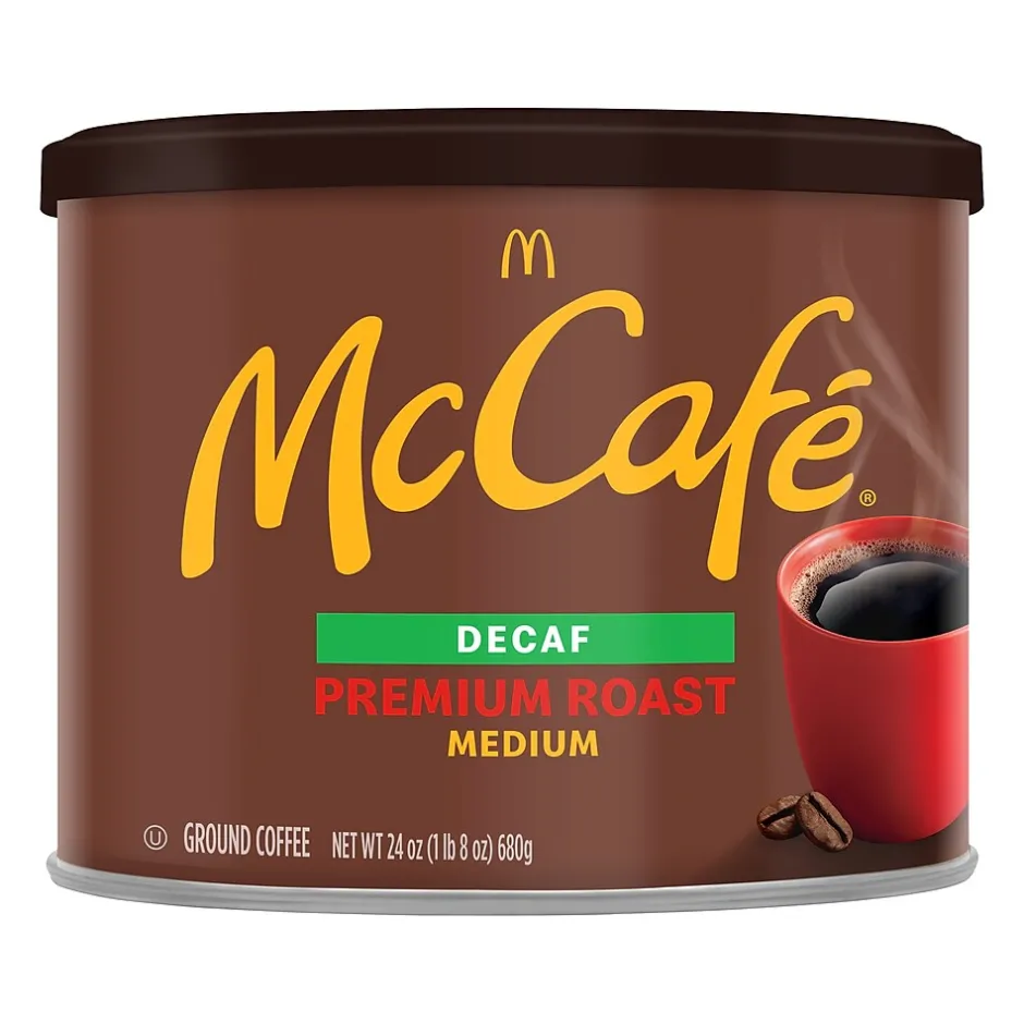 Coffee<McCafe Premium Roast Arabica Decaf Ground Coffee, Medium Roast, 24 oz. (079737)