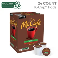 Keurig K-Cups<McCafe Premium Roast Decaf Coffee Keurig® K-Cup® Pods, Medium Roast, 24/Box (5000201380)