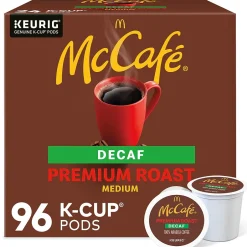 Keurig K-Cups<McCafe Premium Roast Decaf Coffee Keurig® K-Cup® Pods, Medium Roast, 96/Carton (080443CT)