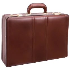 McKlein Coughlin Expandable Attache Briefcase, Top Grain Cowhide Leather, Brown (80464)