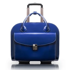 McKlein Granville L Series Laptop Briefcase, Navy Genuine Leather (96147A)