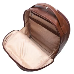 Backpacks<McKlein Leather Dual Compartment Laptop Backpack, Parker, Pebble Grain Calfskin Leather, Brown (88554)