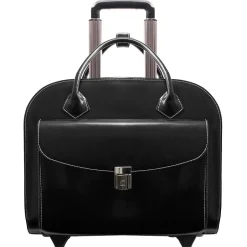 McKlein Limited Edition Laptop Briefcase, Black Leather (96145A)