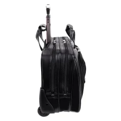McKlein Limited Edition Laptop Rolling Briefcase, Black Leather (80505C)