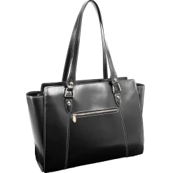 McKlein M Series, ALDORA, Genuine Cowhide Leather, Ladies' Tote with Tablet Pocket, Black (97505)