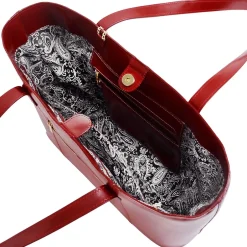 McKlein M Series, ALYSON, Genuine Cowhide Leather, Ladies' Tote with Tablet Pocket, Red (97536)