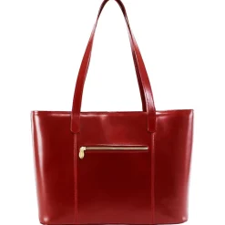 McKlein M Series, ALYSON, Genuine Cowhide Leather, Ladies' Tote with Tablet Pocket, Red (97536)