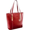 McKlein M Series Cristina Red Leather Tote with Tablet Pocket (97546)