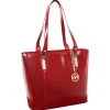 McKlein M Series, SAVARNA, Genuine Cowhide Leather, Ladies' Tote with Tablet Pocket, Red (97576)