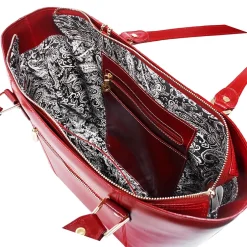 McKlein M Series, SAVARNA, Genuine Cowhide Leather, Ladies' Tote with Tablet Pocket, Red (97576)