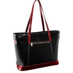 McKlein M Series Serafina Black Leather Tote with Tablet Pocket (97565)