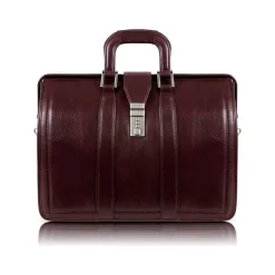 McKlein MORGAN Leather Litigator Laptop Briefcase, Burgundy (83346)