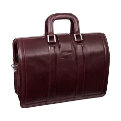 McKlein MORGAN Leather Litigator Laptop Briefcase, Burgundy (83346)