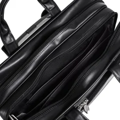 McKlein P Series Laptop Briefcase, Black Leather (86445)