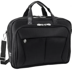 McKlein Pearson Expandable Double Compartment Laptop Briefcase, Tech-Lite Ballistic Nylon, Black (74565)