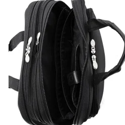 McKlein Pearson Expandable Double Compartment Laptop Briefcase, Tech-Lite Ballistic Nylon, Black (74565)