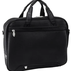 McKlein Pearson Expandable Double Compartment Laptop Briefcase, Tech-Lite Ballistic Nylon, Black (74565)