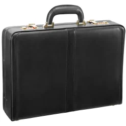 McKlein Reagan Attache Briefcase, Top Grain Cowhide Leather, Black (80445)