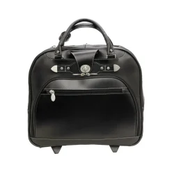 McKlein REDWOOD 15" Leather Rolling Laptop Bag, Black (99695) Discount