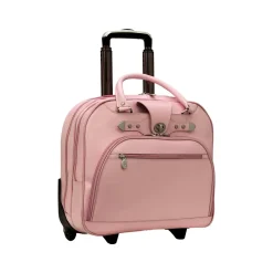 McKlein REDWOOD 15" Leather Rolling Laptop Bag, Pink (99699) Discount
