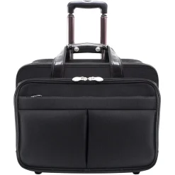 McKlein Roosevelt, Patented Detachable Wheeled Laptop Briefcase, Tech-Lite Ballistic Nylon, Black (74555)