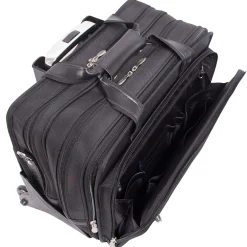 McKlein Roosevelt, Patented Detachable Wheeled Laptop Briefcase, Tech-Lite Ballistic Nylon, Black (74555)