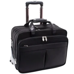 McKlein Roosevelt, Patented Detachable Wheeled Laptop Briefcase, Tech-Lite Ballistic Nylon, Black (74555)