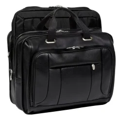 McKlein S Series Laptop Briefcase, Black Leather (15715)