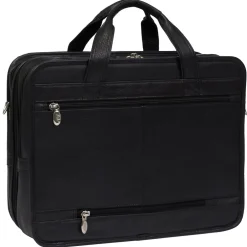 McKlein S Series Laptop Briefcase, Black Leather (15715)