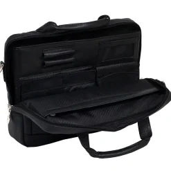 McKlein S Series Laptop Briefcase, Black Leather (15485)