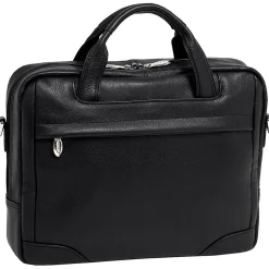 McKlein S Series Laptop Briefcase, Black Leather (15495)