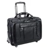 McKlein S Series Laptop Rolling Briefcase, Black Leather (15705)