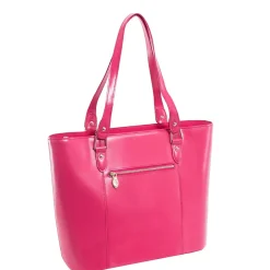 McKlein SAVARNA Fuchsia Genuine Leather Tote with Tablet Pocket, Large (97573)