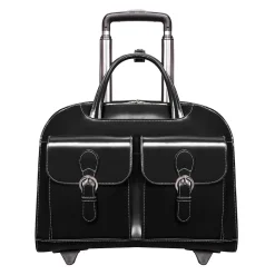 McKlein W Series Laptop Briefcase, Black Leather (96185A)