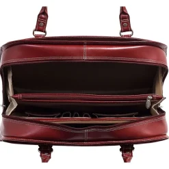 McKlein W Series Laptop Briefcase, Red Trimmed In Sand Leather (96526)