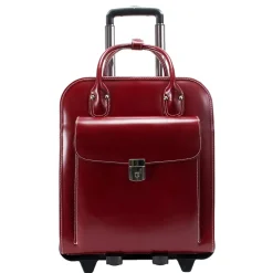 McKlein W Series Laptop Roller, Red Trimmed In Sand Leather (96496)