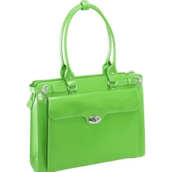 McKlein W Series, WINNETKA, Genuine Cowhide Leather,Ladies' Laptop Briefcase w/ Removable Sleeve, Green (94831)