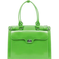McKlein W Series, WINNETKA, Genuine Cowhide Leather,Ladies' Laptop Briefcase w/ Removable Sleeve, Green (94831)