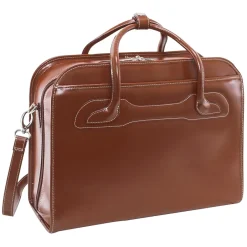McKlein WILLOWBROOK W Series Laptop Briefcase, Brown Genuine Leather (94984)