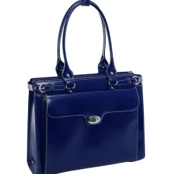 McKlein WINNETKA W Series Laptop Briefcase, Navy Genuine Leather (94837)