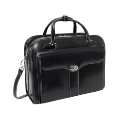 McKlein USA Berkeley W Series Leather Rolling Briefcase, Black (97045)