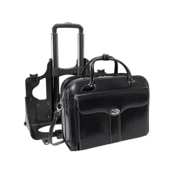 McKlein USA Berkeley W Series Leather Rolling Briefcase, Black (97045)
