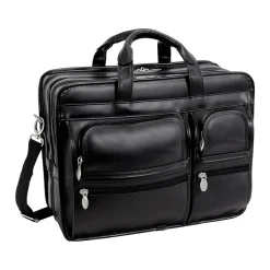 McKlein USA CLINTON 17" Leather Rolling Laptop Bag, Brown (88444) New