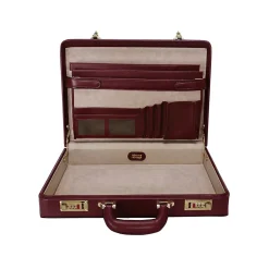 McKlein USA Daley V Series Leather Locking Attache, Burgundy (80436)