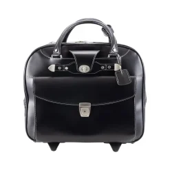 McKlein USA DENALI 15" Leather Rolling Laptop Bag, Black (99705) Best