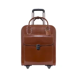 McKlein USA L Series UPTOWN Ladies' Leather Rolling Briefcase, Brown (97694)