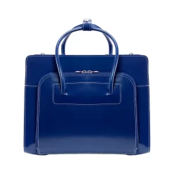 McKlein USA Lake Forest W Series Leather Dual Compartment Briefcase, Navy (94337)