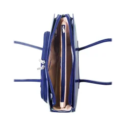 McKlein USA Lake Forest W Series Leather Dual Compartment Briefcase, Navy (94337)